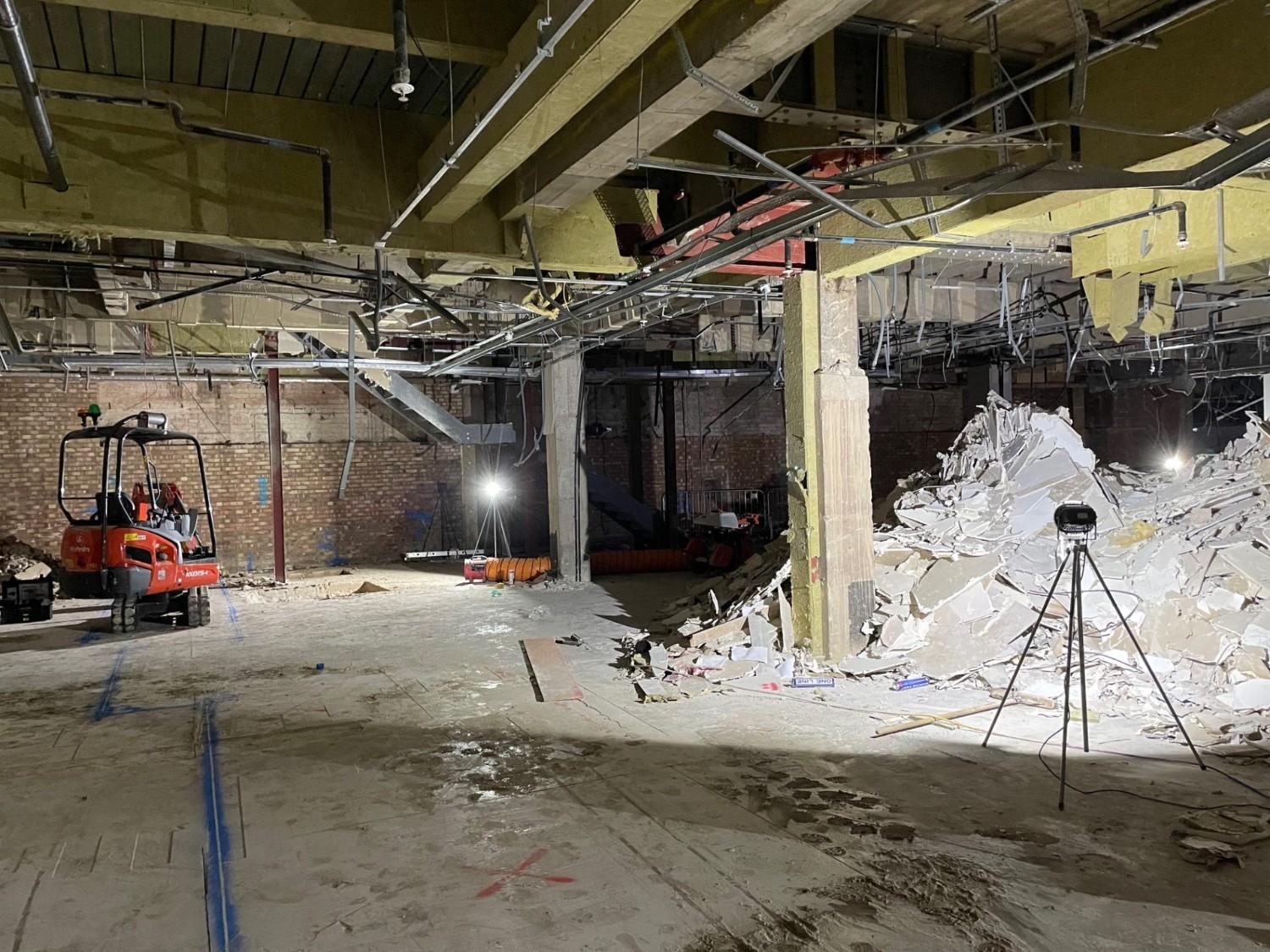 Construction site with debris